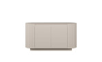 Sideboard Chania, ein helles Sideboard mit zwei mittig angeordneten Schranktüren und geschwungenen, geriffelten Seitenwänden.