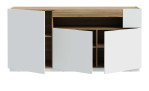 Sideboard Lüttich, in der Farbkombi Secret grey / Valesica oak, Frontansicht mit offenen Türen