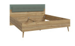 Bett Winston in der Farbausführung Mauvella oak / Salbeigrün, Schrägansicht