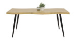 Esstisch Gitte im Dekor Wildeiche mit schwarzen Metall-Füßen, Seitenansicht