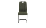 Schwingstuhl Base mitBezug aus grünem Webstoff und Gestell aus grauem Metall, Draufsicht