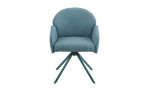 Stuhl Hilda in der Farbe petrol, Frontansicht