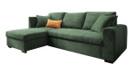 Wohnlandschaft Leon mit Ottomane links in wintermoss (dunkelgrün)
