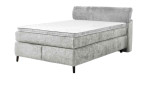 Boxspringbett Dany in der Farbe Hellgrau mit aufgestellter Kopflehne
