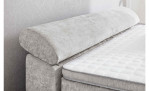 Nicht aufgestellte Kopflehne von Boxspringbett Dany in der Farbe Hellgrau