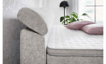 Leicht aufgestellte Kopflehne von Boxspringbett Dany in der Farbe Hellgrau 