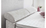 Detailansicht Boxspringbett Dany Mix in der Farbe Hellgrau Kopflehne liegend