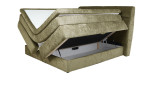Boxspringbett Quinto Mix in der Farbe Hellgrün Bettkasten beidseitig geöffnet