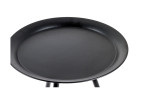 Beistelltisch Hardy 1 mit rundem, schwarzem Tablett aus Metall und drei Beinen