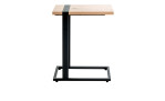 Beistelltisch Sammy mit rechteckiger Holzplatte und schwarzem Metallgestell, Seitenansicht