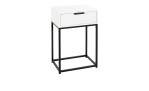Konsole Marlena mit weißem Korpus, einer Schublade und schwarzem Metallgestell