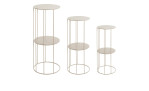 Blumensäule 3er-Set Elia in Kaschmirgrau mit schlankem Metallgestell, platzsparend ineinander stellbar.