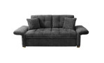Funktionssofa Lars im Bezugstoff Schwarz mit verstellten Armlehnen