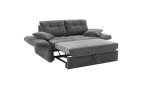 Funktionssofa Lars in Stoff Grau mit verstellten Armlehnen und ausgefahrender Schlaffunktion