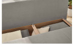 Schlafsofa Laurica in Stoff mittelgrau, Detailaufnahme