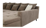 Wohnlandschaft Mara in Stoff Taupe, Detailbild der Ottomane