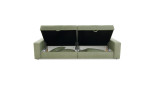 Großes Sofa Spencer: Grün, Stauraum unter beiden Sitzflächen für Kissen. Maße: Höhe, Breite, Tiefe verfügbar.