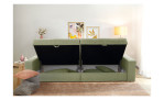 Großes Sofa „Spencer“: grün, Stauraum unter den Sitzflächen, Kissen im Lieferumfang enthalten; Höhe, Tiefe und Breite passen in jeden gemütlichen, gut beleuchteten Raum.