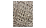 Strandkorb Rügen aus Pinienholz Icefloweroptik und Markengeflecht, Auflagen in anthrazit, Detail Rattan