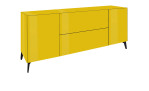 Lowboard Couleur in der Farbe Goldgelb mit Füßen, Schränansicht