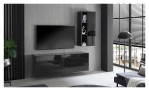 Lowboard Couleur in der Farbe Anthrazit an die Wand montiert im Wohnzimmer