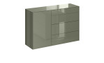 Kommode Couleur in der Farbe Olivgrün, Schrägansicht