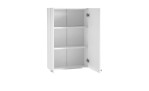 Wandschrank mit zwei Türen in weiß, geöffnet