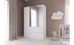 Kleiderschrank Carola in der Farbe Weiß im Schlafzimmer