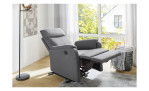 Fernsehsessel Birga im Stoff Anthrazit, Millieubild, Ansicht in vollausgefahrener Relaxposition
