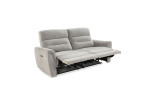3-Sitzer Sofa Ivana in der Farbe Grau, mit zwei augezogenenen Fußstützen