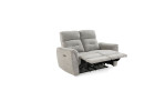 2-Sitzer-Sofa Ivana in der Farbe grau, mit ausgeklapptem Fußstützen