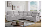 Ecksofa Henry in der Farbe grau, in einem Raum stehend