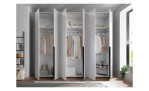 Kleiderschrank 6-türig weiß geöffnet 