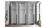 Kleiderschrank 6-türig weiß geöffnet