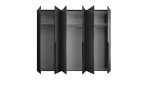 Kleiderschrank 6-türig in graphit, geöffnet
