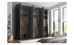 Milieubild Kleiderschrank 6-türig in graphit, geöffnet 