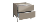 Nachtkonsole Bergamo in Kaschmier mit Glasfront, 2 Schubladen, Ansicht offene Schubladen