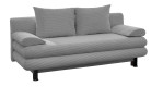 Schlafsofa Bill in Silber aus einem Breitcordbezug und schwarzen Füßen.