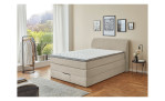 Boxspringbett Kawai in der Farbe natur, in einem Raum stehend