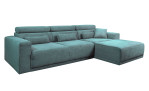 Basis-Wohnlandschaft Carter in der Farbe Blau, Ottomane auf der rechten Seite. 