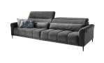 Komfort-Big Sofa Lilly mit einem Cordbezug in Dunkelgrau