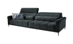 Komfort-Big Sofa Lilly mit einem Cordbezug in Anthrazit.