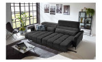 Komfort-Big Sofa Lilly mit einem Cordbezug in Anthrazit, Ansicht der Liegefläche, Milieubild