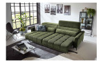 Komfort-Big Sofa Lilly mit einem Cordbezug in Grün, Ansicht der Liegefläche, Milieubild