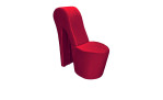 Sessel Siena in rot, High-Heel-Form, Ansicht schräg seitlich