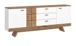 Sideboard Ornella in der Farbe Alpinweiß mit Absetzung Coast Evoke Eiche