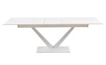 Esstisch Bern, in der Plattenausführung Weiß Keramikoptik, Frontansicht