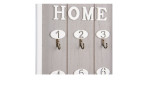 Schlüsselbox Saskia im stylischen Design mit Aufschrift HOME und sechs Haken für Schlüssel oder Accessoires.