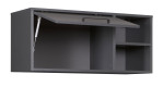 Hängeschrank Lifestyle in Anthrazit mit 1 Klappe und 2 Fächern, Ansicht Klappe offen