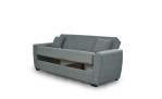 3-Sitzer-Sofa „Aiden“, grau, 2 Kissen, ohne Frontblende; Maße anpassbar; freigestellt auf weißem Hintergrund.